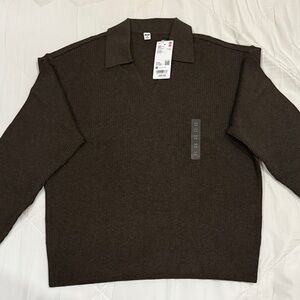 Uniqlo Women's V-Neck Sweater - Rich Brown